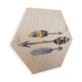 Hexagon - Holz Birke-Furnier - Kvilis - Arrows  