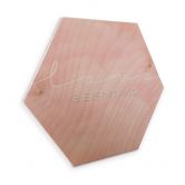 Hexagon - Holz Birke-Furnier - Love is everything - rosa Wolken 