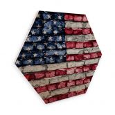 Hexagon - Holz Birke-Furnier - Stars and Stripes Mauer 
