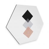 Hexagon - Alu-Dibond Nouveauprints - Squares Pink 