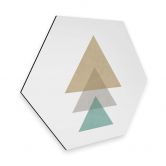 Hexagon - Alu-Dibond Nouveauprints - Triangles aqua 
