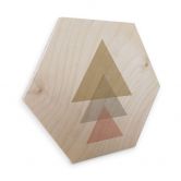 Hexagon - Holz Birke-Furnier Nouveauprints - Triangles pink 