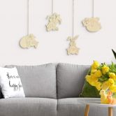 Baumschmuck Träge Häschen (4-teilig) mit Aufhänger 