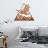 Holzdeko Adler über den Bergen - Mahagoni 