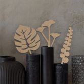 Holzdeko MDF Tropische Blumen (3-teilig) - Natur - Höhe: 30 cm 