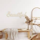écriture 3D Beautiful - Décoration murale en bois de peuplier 