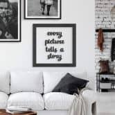 MDF Schriftzug mit Rahmen -  every picture tells a story 