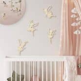 Mädchenzimmer Holzdeko Feen - Pappel (4-teilig) 