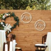 Wanddecoratie Populierenhout Mrs and Mrs 