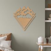 Holzdeko Line-Art - Landschaft: Berge mit Wald - MDF Natur 