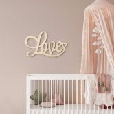 Décoration en bois - Love avec cœur -Placage de peuplier 