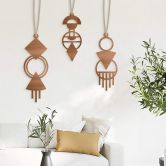 Holzdeko Mahagoni - Macrame - geometrisch 