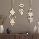 Holzdeko Pappel - Macrame - geometrisch 