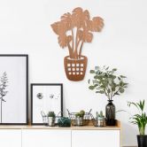 Holzdeko Monstera Pflanze - Mahagoni 