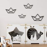 Kinderzimmer Wanddeko Schiff Origami - MDF (4-teilig) - 34x21 cm 
