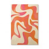 Holzbild Abstrakte Wellen in Orange-pink - Bloom 