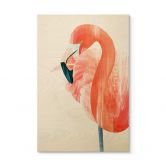 Holzbild Goed Blauw - Pink Flamingo 