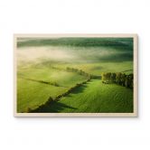 Holzbild Idyllische Felder im Nebel - Keller 