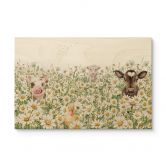 Holzbild Bauernhoftiere auf der Blumenwiese - Kikki Belle 