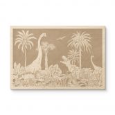 Holzbild Dinosaurier im wilden Dschungel - Braun - Kikki Belle 