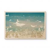 Houten Wanddecoratie onderwaterwereld paradijs - Ombre - Kikki Belle 