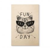 Holzbild Katze mit Sonnenbrille - Fun Friday Cat - Korenkova 
