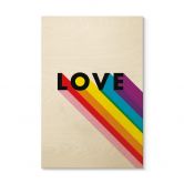 Holzbild LGBTQIA+ Love Regenbogen 