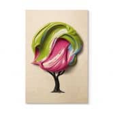 Tableau sur bois Arbre avec couronne 3D colorée - Mielu 