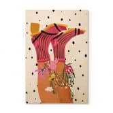 Holzbild Sockenliebe trifft Flower Power - Mokate 