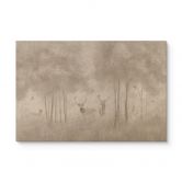 Holzbild Wald - Hirsche im Nebelwald - Ms Tiff 