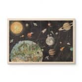 Holzbild Sonnensystem mit Planeten und Erde - Ms Tiff 