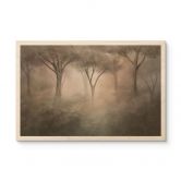 Holzbild Waldmagie im Morgennebel Beige - Ms Tiff 