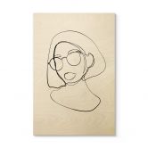 Houten Poster NKTN Line Art - Vrouw met Bril 