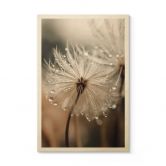 Holzbild Pusteblume in Morgentau - Treechild 