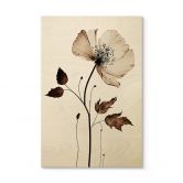 Holzbild Blumen - Trockenblüte in Creme - Treechild 