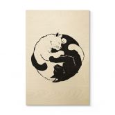 Holzbild Katzen Ying & Yang - Tunaboylu 