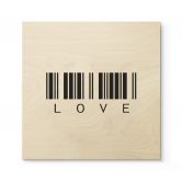 Tableau sur bois Code barre Love - Carré 