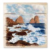 Holzbild Choultsé - Die Felsen bei Capri - 40x41,5 cm 