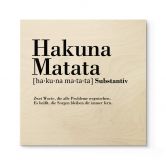 Holzbild Grammatik Hakuna Matata - Quadratisch 