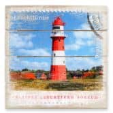 Holzbild Briefmarke vom Leuchtturm - 40x41,5 cm 