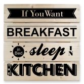 Holzbild If you want Breakfast -schwarz - 40x41,5 cm 