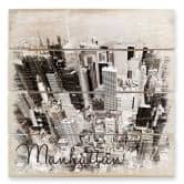 Holzbild Manhattan Luftbild - 40x41,5 cm 