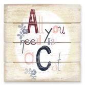 Holzbild Loske - All you need is a Cat - 40x41,5 cm 