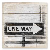 Holzbild Street Sign One way - 40x41,5 cm 