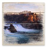 Holzbild Rheinfall - 40x41,5 cm 