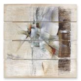 Holzbild Schmucker - Weisse Komposition - 40x41,5 cm 