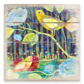 Holzbild Blanz - Vögel im Wald - 40x41,5 cm 