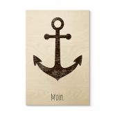 Holzbild Moin mit Anker - Shabby 