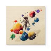 Holzbild Heine - Astronaut mit Planeten - Astro Cruise 