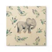 Houten Poster - Schattige baby olifant tussen boho takken - UN Designs 